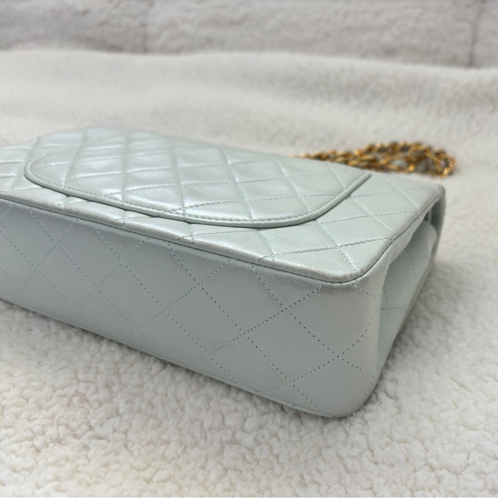 Chanel Classic Flap Lambskin Baby Blue 24K GHW - Picture 10 of 14